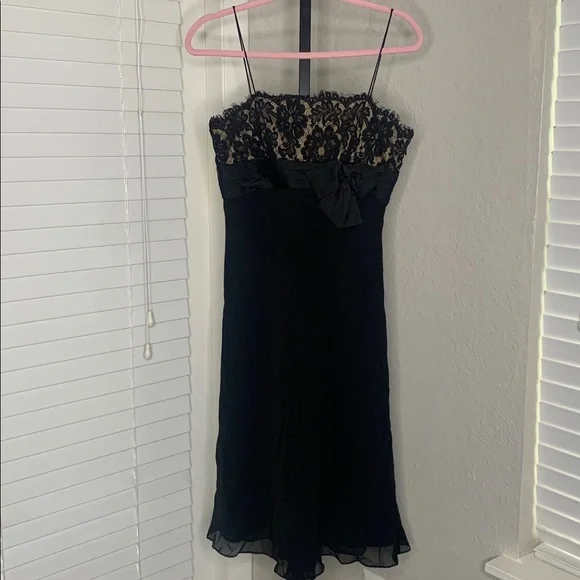 Y2K vintage Anne Klein floral lace silk whimsical Dress size 6